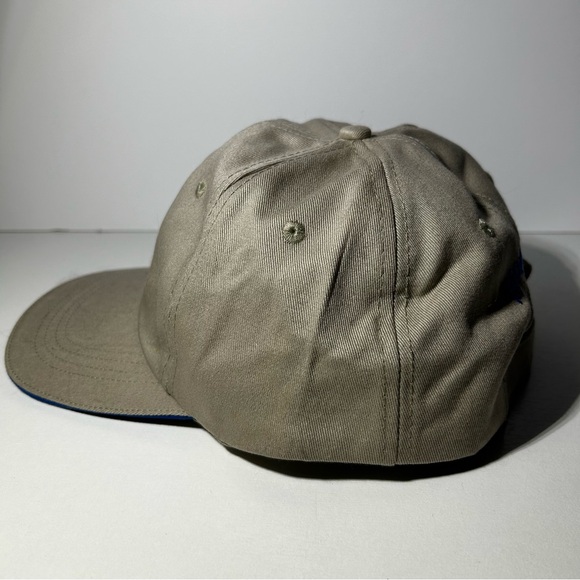 Absolut Vodka Tan Golf Cap Strap back BaseBall Hat Blue Logo Khaki Embroider Dad - Picture 5 of 7